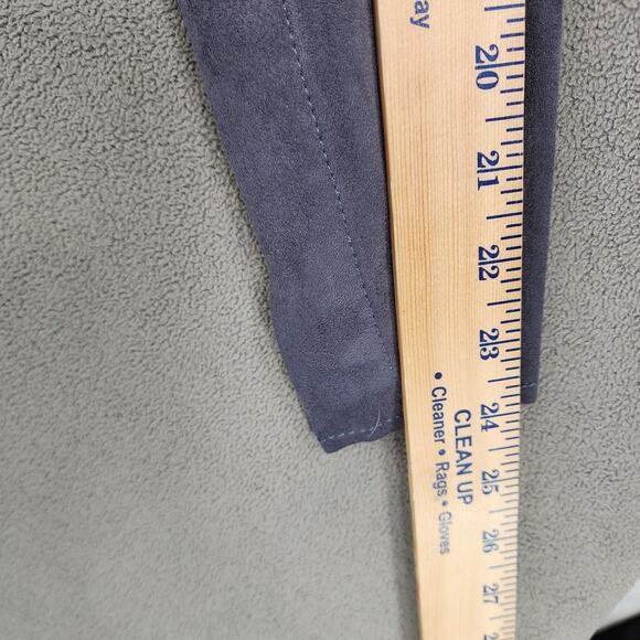 Kut from Kloth M Womens Faux Suede Leather Moto Jacket Gray Stretch punk preppy - Picture 6 of 13